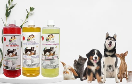 Swacch Pet Shampoo (Jasmine) + Deodorizer (Lemon) + Stain Remover (Lemon) (1 Litre) (Combo Pack of 3)