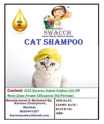 SWACCH Premium Shampoo for CAT Shampoo (200ML) (Pack of 3) Rose SWACCH Premium Shampoo for CAT Shampoo (200ML) (Pack of 3) Rose
