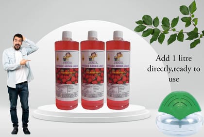 Swacch Diffuser Aroma Liquid (1 Litre) (Pack of 3) Strawberry