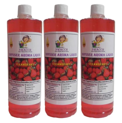 Swacch Diffuser Aroma Liquid (1 Litre) (Pack of 3) Strawberry