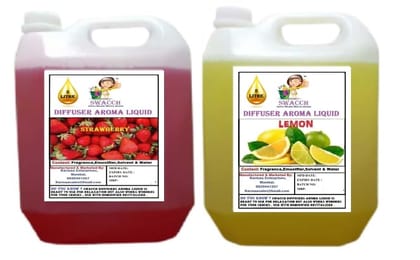 Swacch Diffuser Aroma Liquid (5 Litre) (Pack of 2) Strawberry & Lemon