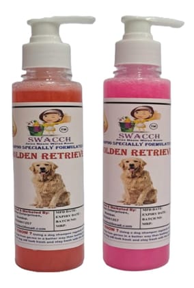 SWACCH Premium Shampoo for Golden Retriever (200ML) (Combo Pack of 2) Jasmine & Rose