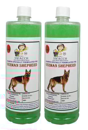 Swacch Shampoo Specially Formulated for German Shepherd (1 Litre) (Combo Pack of 2) Neem Alovera