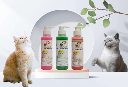 SWACCH Premium Shampoo for CAT Shampoo (200ML) (Pack of 3) Rose, NEEM ALOVERA & Strawberry