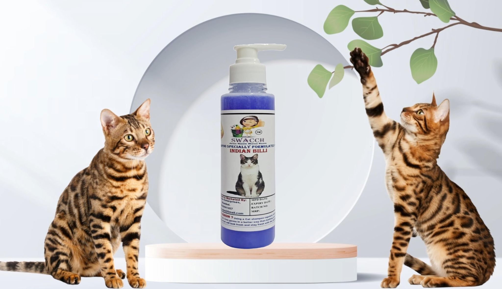 SWACCH Premium Shampoo for Indian Billi (200ML) Lavender