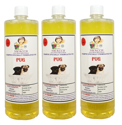 SWACCH Shampoo Specially FORMULATED for Pug (1 Litre) (Combo Pack of 3) Lemon