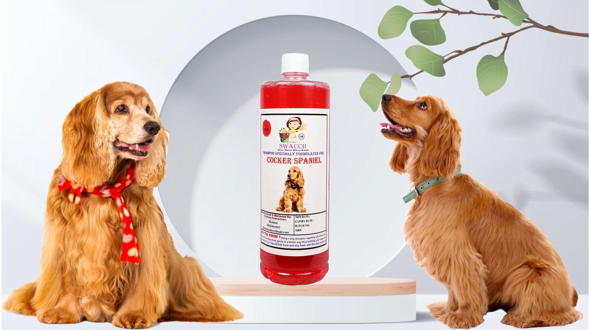 Swacch Shampoo Specially Formulated for Cocker Spaniel (1 Litre) Jasmine