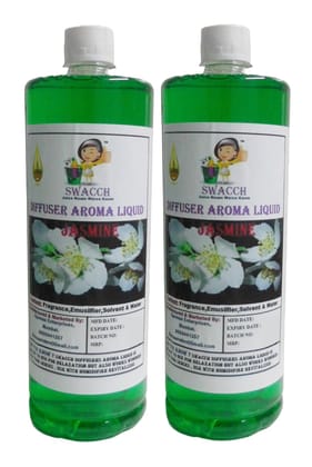 Swacch Diffuser Aroma Liquid (1 Litre) (Pack of 2) Jasmine