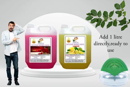 Swacch Diffuser Aroma Liquid (5 Litre) (pack of 2) Rose & Lemon