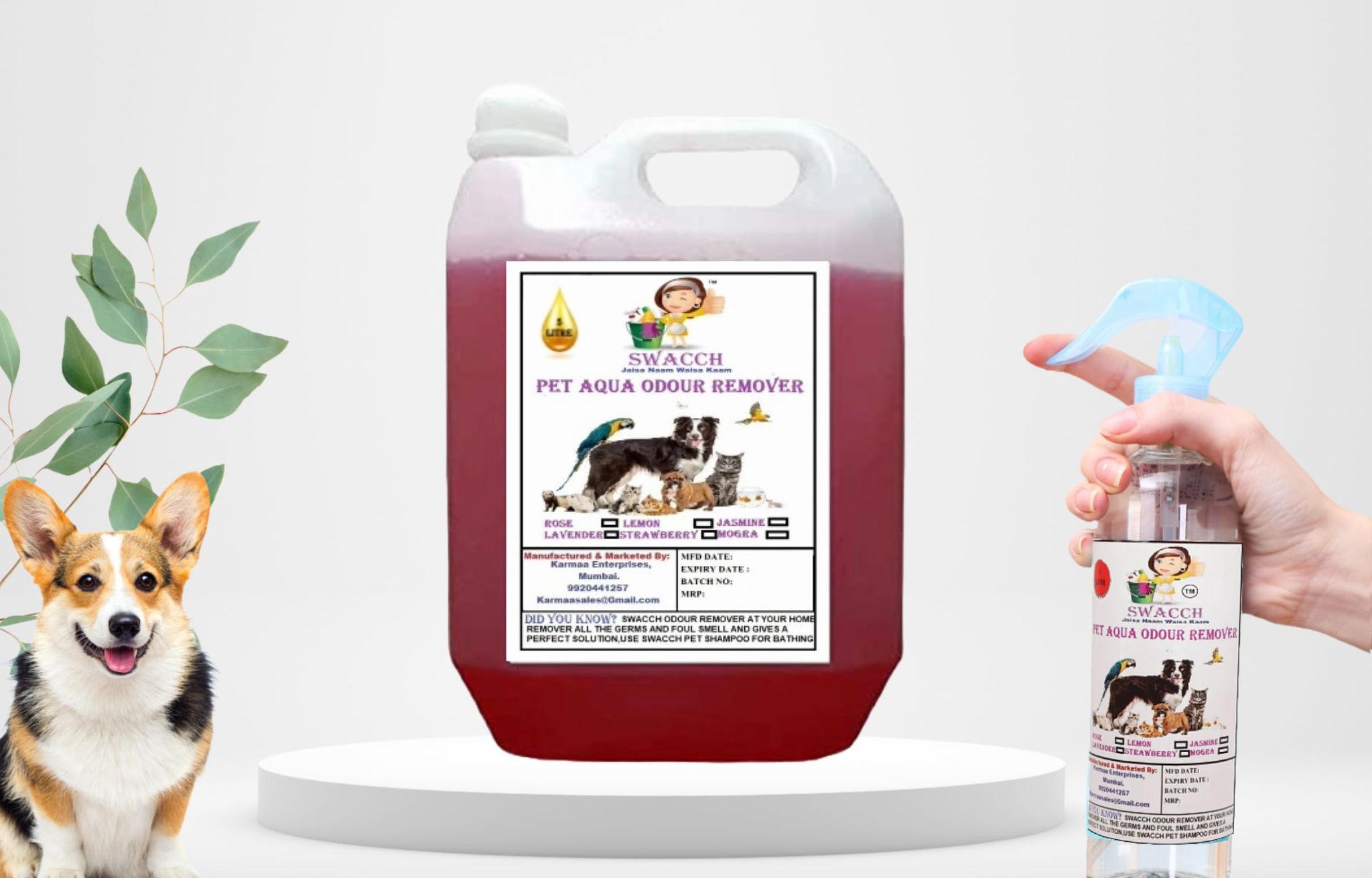 SWACCH PET Aqua Odour Remover (5 Litre) Jasmine