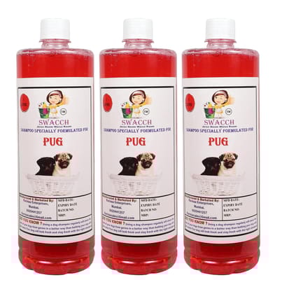 SWACCH Shampoo Specially FORMULATED for Pug (1 Litre) (Combo Pack of 3) Strawberry