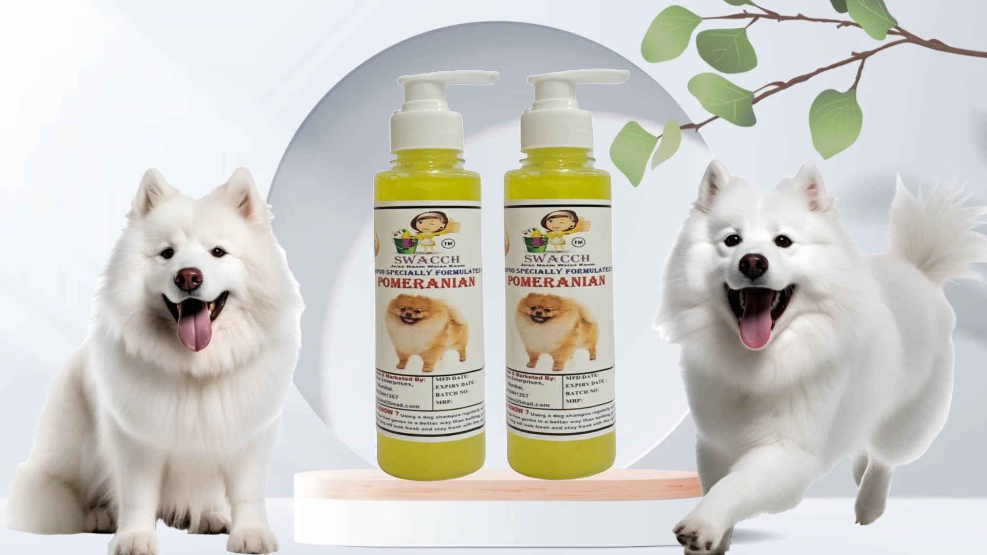 SWACCH Premium Shampoo for Pomeranian (200ML) (Pack of 2) Lemon