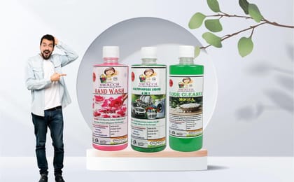 Home Care Combo Hand Wash Rose, Multipurpose Liquid Mogra & Floor Cleaner Mogra (500ml) (Pack of 3)