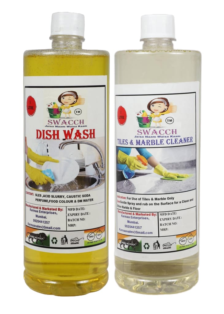 HOME CARE COMBO Floor Cleaner Lemon & Tiles and Marble Cleaner (1 Litre) (Pack of 2)