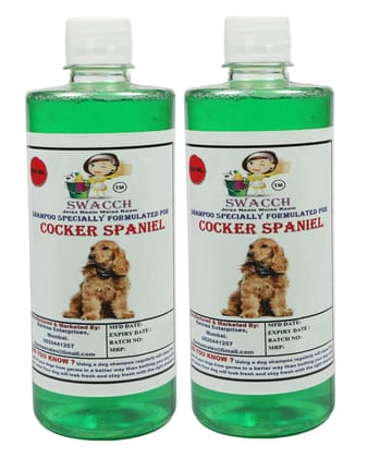 Swacch Shampoo Specially Formulated for Cocker Spaniel (500ml) (Pack of 2) Neem Alovera
