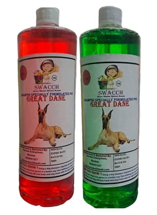 Swacch Shampoo Specially Formulated for Great DANE (1 Litre) (Combo Pack of 2) Jasmine & Neem Alovera