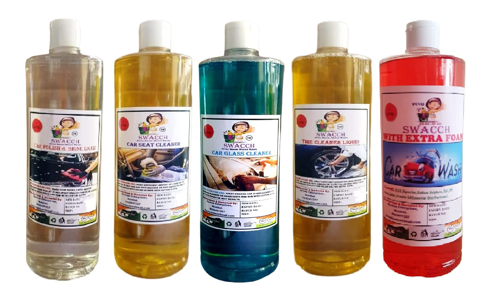 Swacch Car Cleaning Kit (Pack of 5 Items)