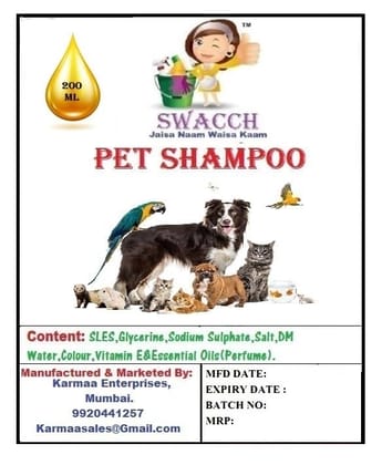 SWACCH Premium Shampoo for PET Shampoo (200ML) Rose SWACCH Premium Shampoo for PET Shampoo (200ML) Rose