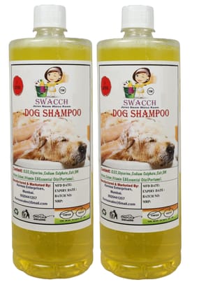 SWACCH Dog Shampoo (1 Litre) (Combo Pack of 2) Lemon