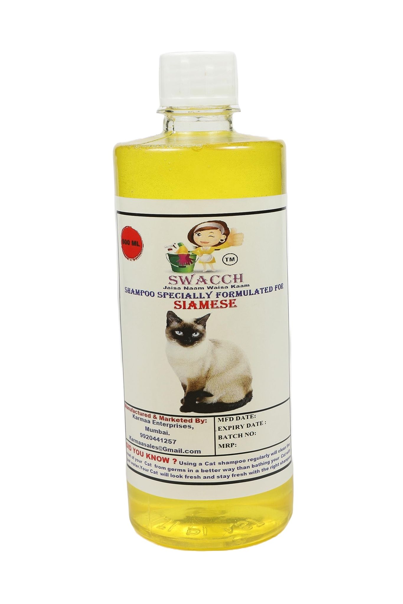 Swacch Shampoo Specially Formulated for Siamese (500ml) Lemon