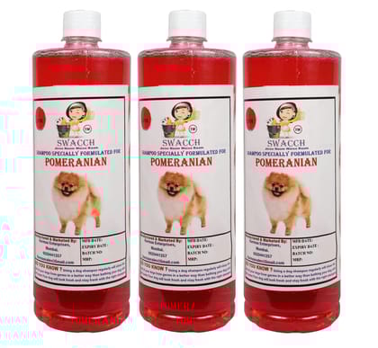 Swacch Shampoo Specially Formulated for Pomeranian (1 Litre) (Combo Pack of 3) Jasmine
