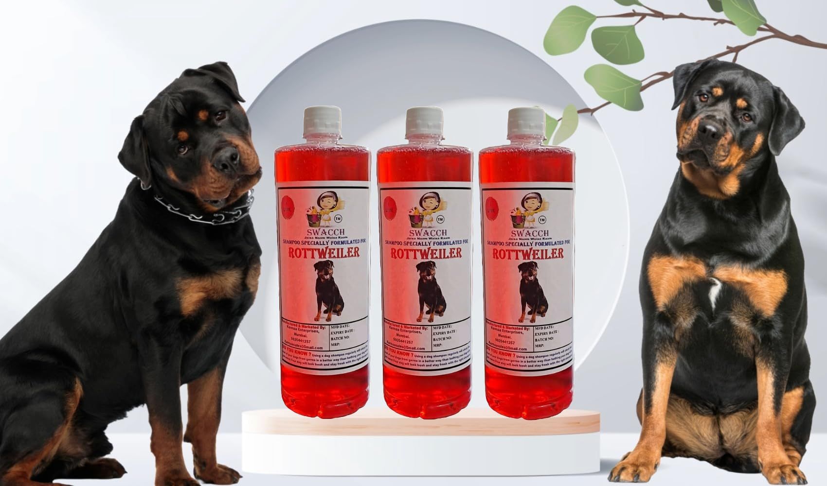 Shampoo Specially Formulated for Strawberry (Rottweiler 3 Litre)