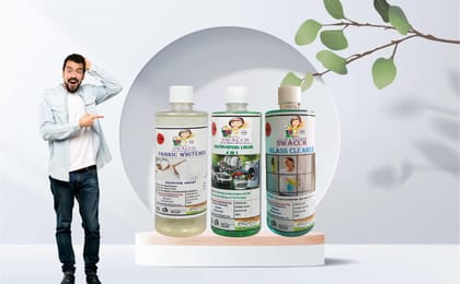 Swacch Home Care Combo Fabric Whitener, Multipurpose Liquid & Glass Cleaner (500ml) (Pack of 3)