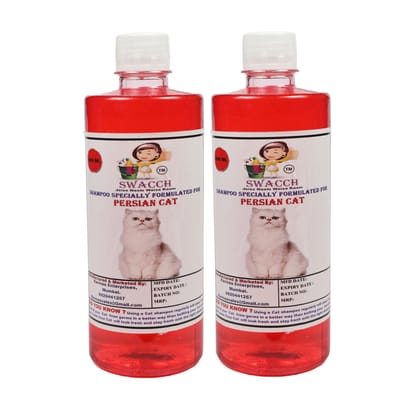 SWACCH Shampoo Specially FORMULATED for Persian CAT (500ML) (Pack of 2) Jasmine