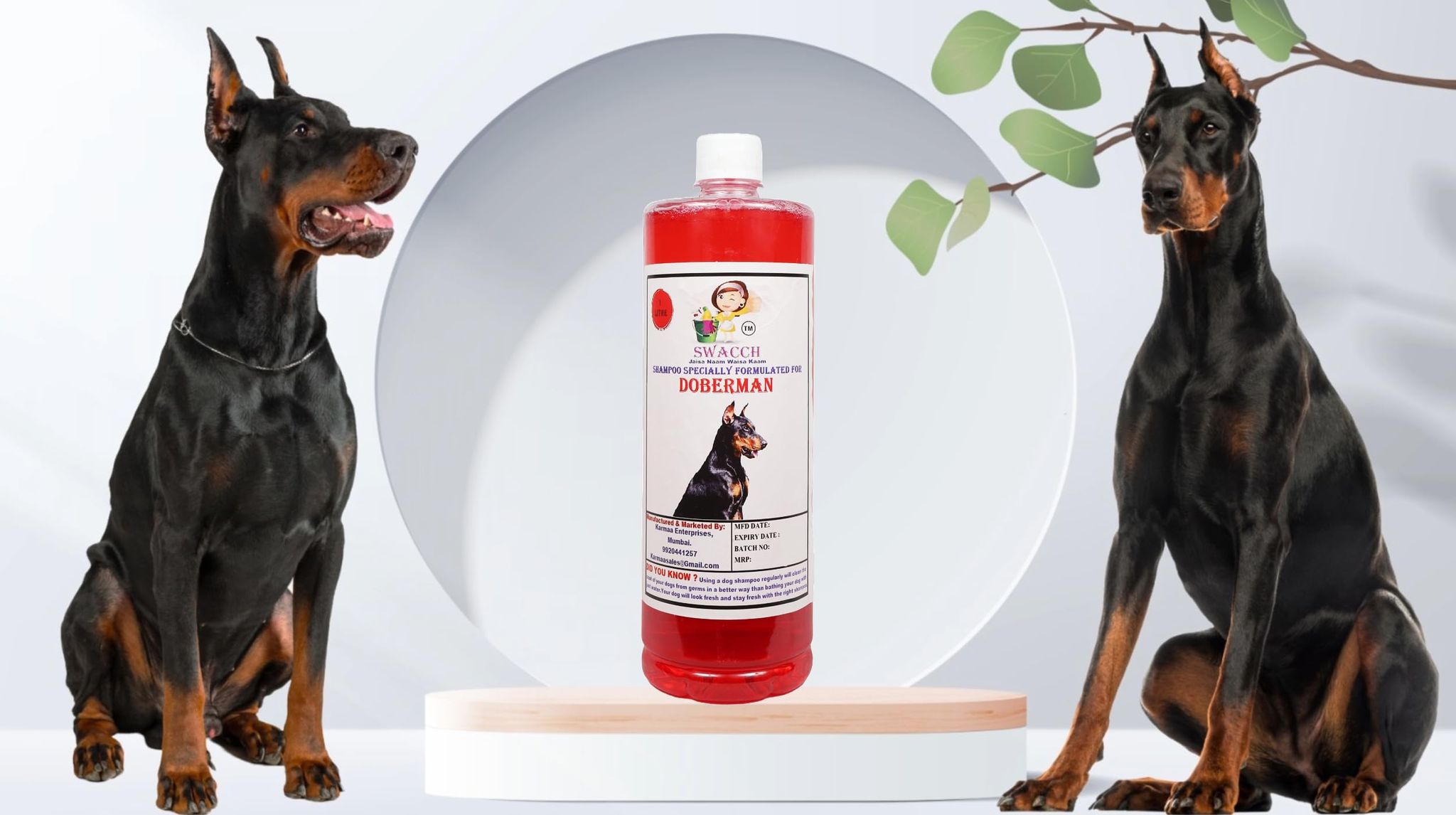 Swacch Shampoo Specially Formulated for Doberman (1 Litre) Strawberry