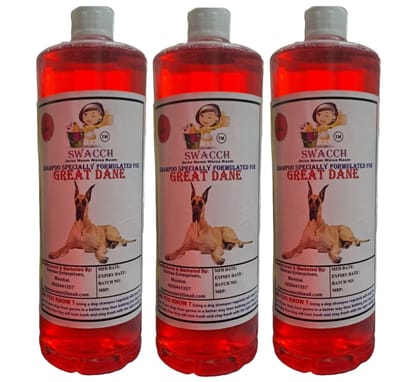 Swacch Shampoo Specially Formulated for Great DANE (1 Litre) (Combo Pack of 3) Strawberry