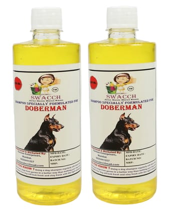 SWACCH Shampoo Specially FORMULATED for Doberman (500ML) (Pack of 2) Lemon SWACCH Shampoo Specially FORMULATED for Doberman (500ML) (Pack of 2) Lemon