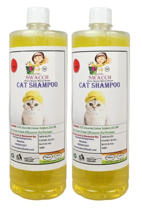 SWACCH CAT Shampoo (1 Litre) (Pack of 2) Lemon