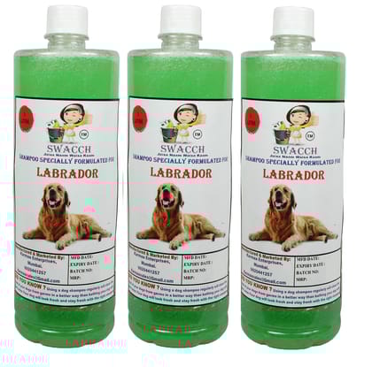 Swacch Shampoo Specially Formulated for Labrador (1 Litre) (Combo Pack of 3) Neem Alovera