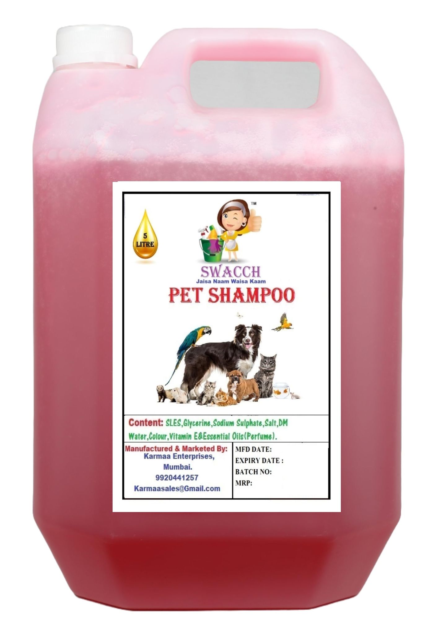 SWACCH PET Shampoo (5 Litre) Jasmine