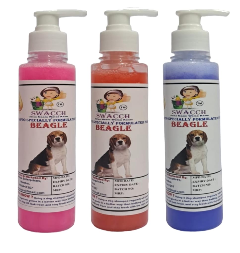 SWACCH Premium Shampoo for Beagle (200ML)(Combo Pack of 3) Rose, Jasmine & Lavender