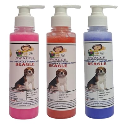 SWACCH Premium Shampoo for Beagle (200ML)(Combo Pack of 3) Rose, Jasmine & Lavender