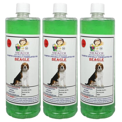 Swacch Shampoo Specially Formulated for Beagle (1 Litre) (Combo Pack of 3) Neem Alovera
