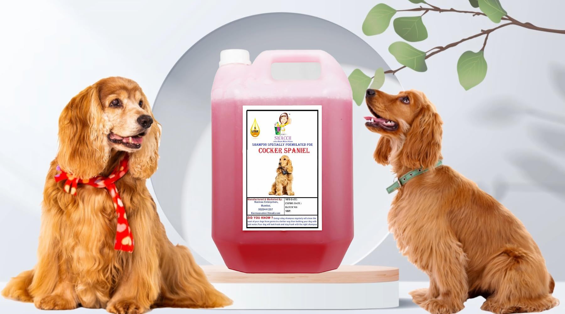 SWACCH Shampoo Specially FORMULATED for Cocker Spaniel (5 Litre) Jasmine