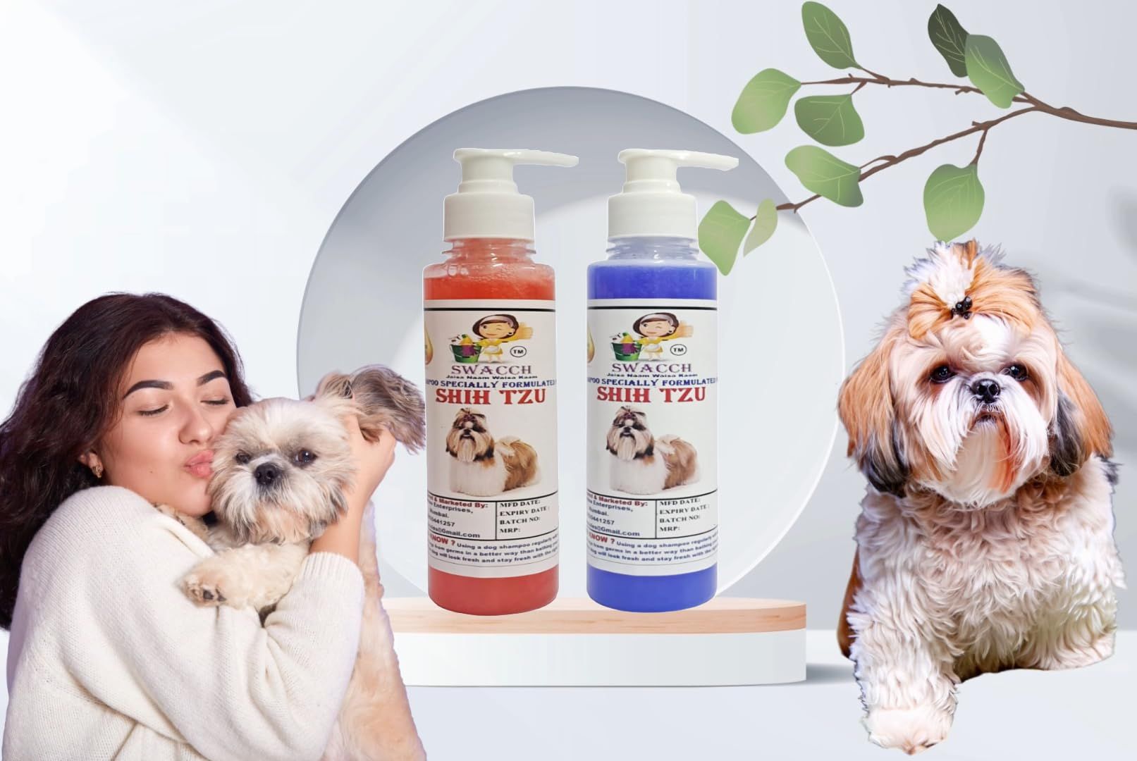 SWACCH Premium Shampoo for Shih TZU (200ML) (Combo Pack of 2) Jasmine & Lavender