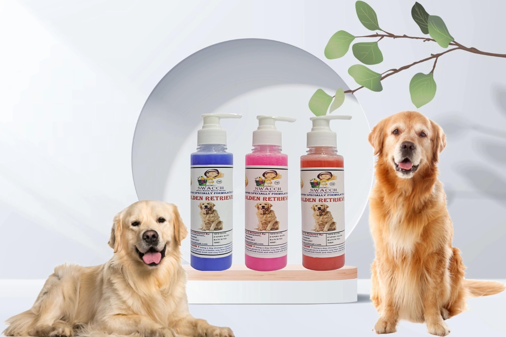 SWACCH Premium Shampoo for Golden Retriever (200ML) (Combo Pack of 3) Lavender, Rose & Jasmine