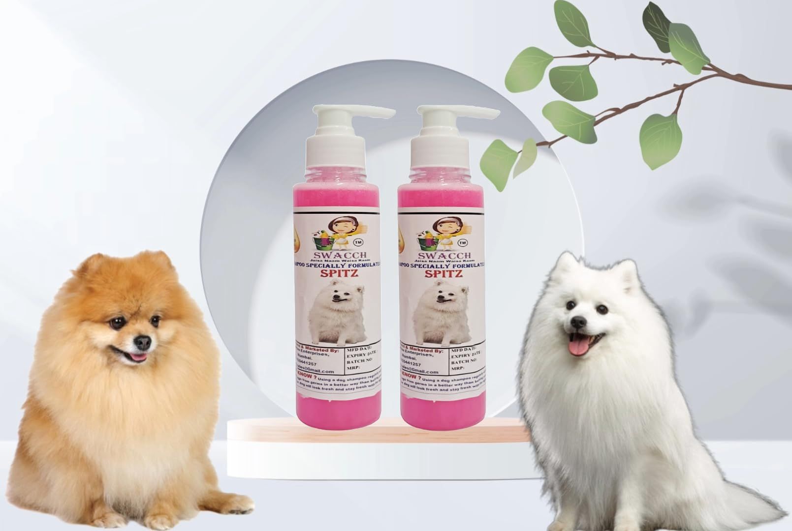 SWACCH Premium Shampoo for Spitz (200ML) (Pack of 2) Rose