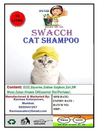 SWACCH CAT Shampoo (5 Litre) (Combo Pack of 2) Jasmine, NEEM ALOVERA