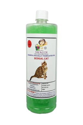 SWACCH Shampoo Specially FORMULATED for Bengal Cat (1 Litre) NEEM ALOVERA
