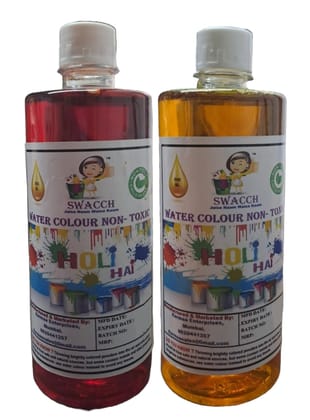 SWACCH WATER COLOUR NON-TOXIC & ECO FRIENDLY COLOUR (RED & YELLOW) (500ML) (PACK OF 2)