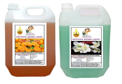 Swacch Diffuser Aroma Liquid (5 Litre) (pack of 2) Orange & Jasmine