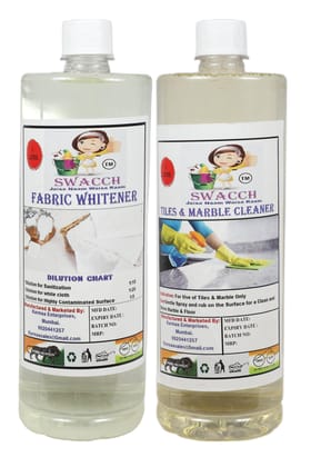 Home Care Combo Fabric Whitener & Tiles & Marble Cleaner 1 Litre (Pack of 2)