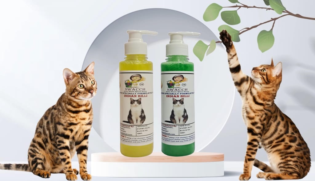 SWACCH Premium Shampoo for Indian Billi (200ML) (Combo Pack of 2) Lemon & NEEM ALOVERA