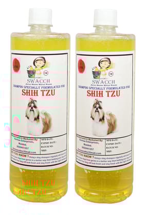 Swacch Shampoo Specially Formulated for Shih TZU(1 Litre) (Combo Pack of 2) Lemon