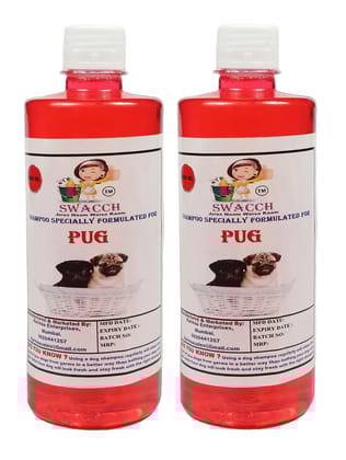 SWACCH Shampoo Specially FORMULATED for Pug (500ml) Jasmine (Pack of 2)
