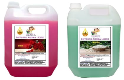 Swacch Diffuser Aroma Liquid (5 Litre) (Pack of 2) Rose & Mogra
